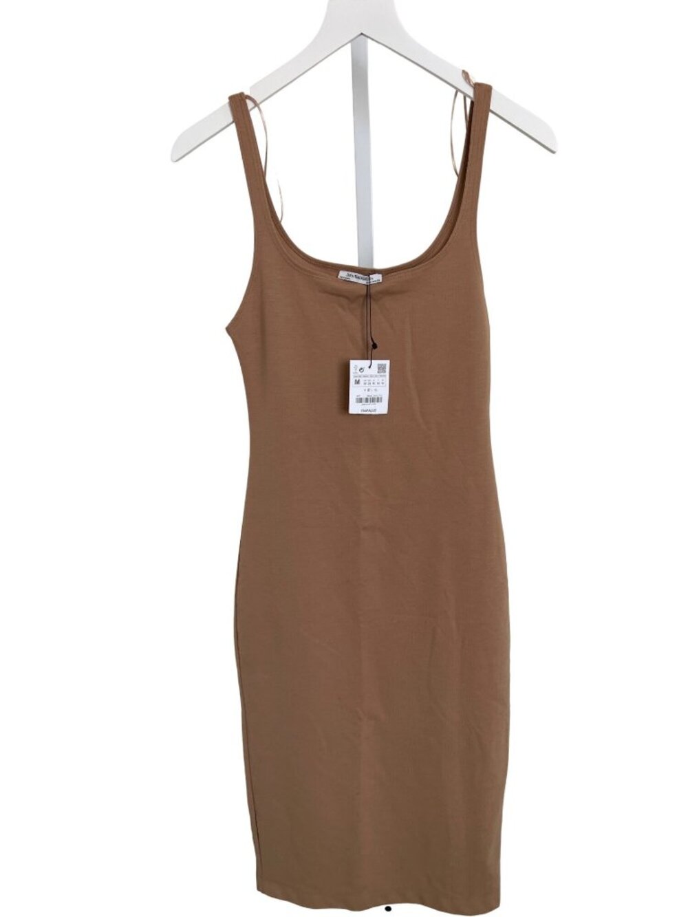 Zara Trafaluc Natural Beige Bodycon Sleeveless Stretchy Dress